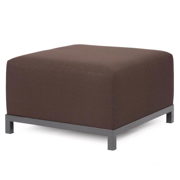 Vinyl Wall Covering Accent Furniture Accent Furniture Axis Ottoman Sterling Chocolate Titanium Frame