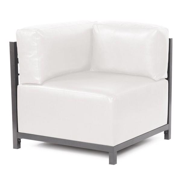 Vinyl Wall Covering Accent Furniture Accent Furniture Axis Corner Chair Avanti White Titanium Frame