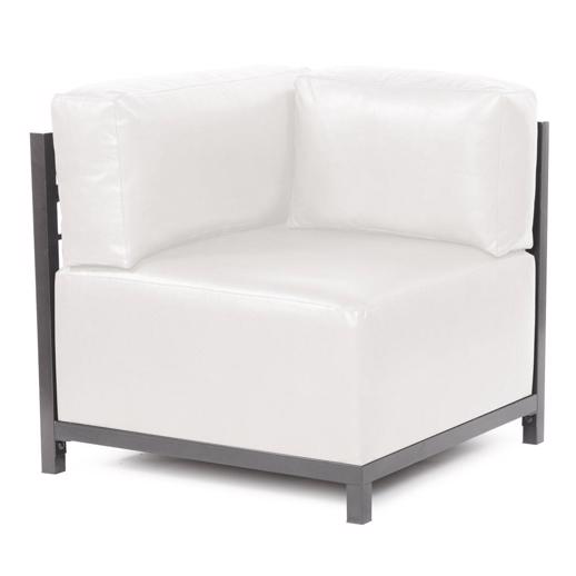  Accent Furniture Accent Furniture Axis Corner Chair Avanti White Titanium Frame