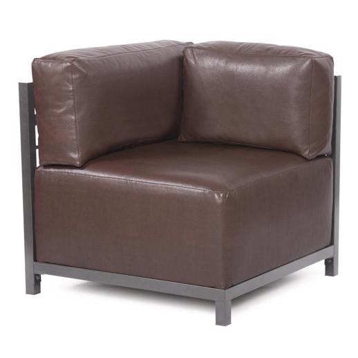  Accent Furniture Accent Furniture Axis Corner Chair Avanti Pecan Titanium Frame