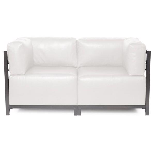 Vinyl Wall Covering Accent Furniture Accent Furniture Axis 2pc Sectional Avanti White Titanium Frame