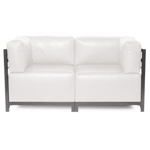  Accent Furniture Accent Furniture Axis 2pc Sectional Avanti White Titanium Frame
