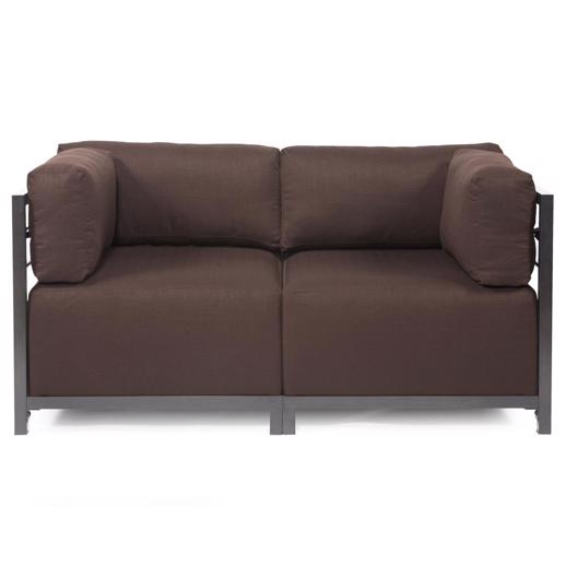  Accent Furniture Accent Furniture Axis 2pc Sectional Sterling Chocolate Titanium Fra