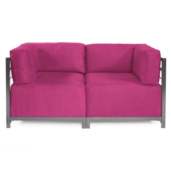 Vinyl Wall Covering Accent Furniture Accent Furniture Axis 2pc Sectional Regency Fuchsia Titanium Frame