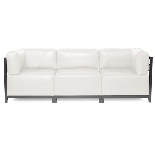  Accent Furniture Accent Furniture Axis 3pc Sectional Avanti White Titanium Frame