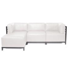 Axis 4pc Sectional Avanti White Titanium Frame