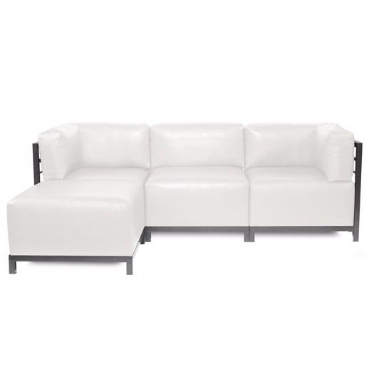  Accent Furniture Accent Furniture Axis 4pc Sectional Avanti White Titanium Frame