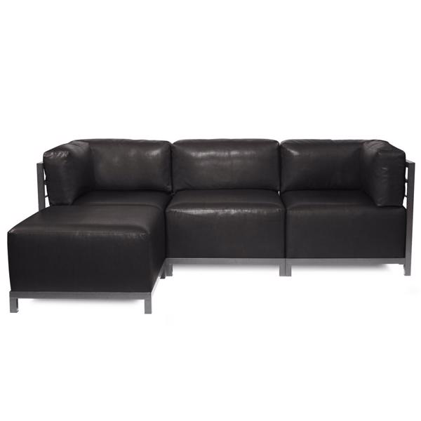 Vinyl Wall Covering Accent Furniture Accent Furniture Axis 4pc Sectional Avanti Black Titanium Frame