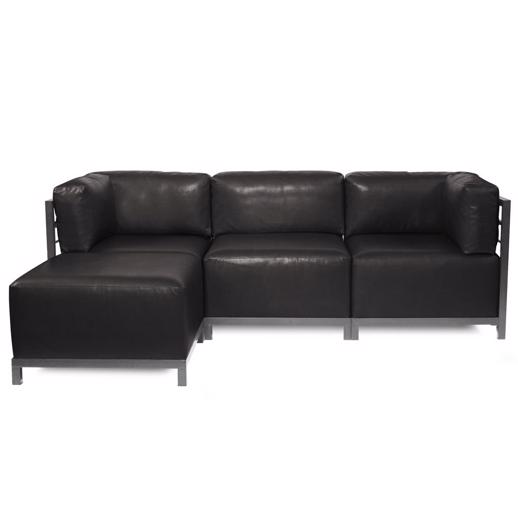 Accent Furniture Accent Furniture Axis 4pc Sectional Avanti Black Titanium Frame