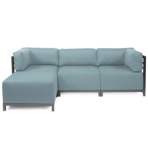  Accent Furniture Accent Furniture Axis 4pc Sectional Sterling Breeze Titanium Frame