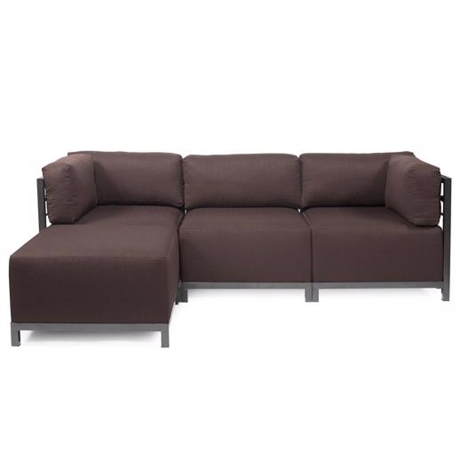  Accent Furniture Accent Furniture Axis 4pc Sectional Sterling Chocolate Titanium Fra