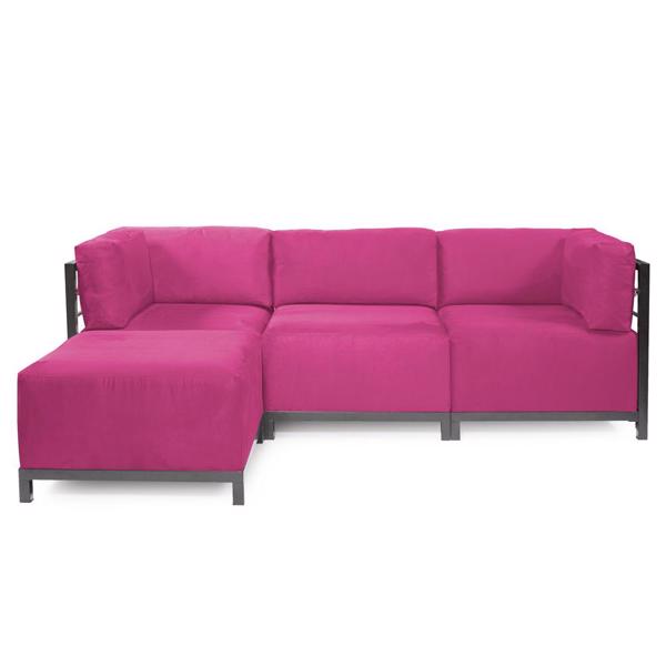 Vinyl Wall Covering Accent Furniture Accent Furniture Axis 4pc Sectional Regency Fuchsia Titanium Frame