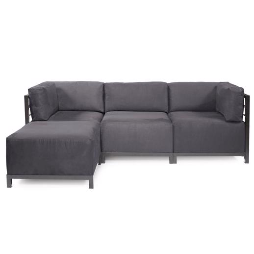  Accent Furniture Accent Furniture Axis 4pc Sectional Regency Gray Titanium Frame