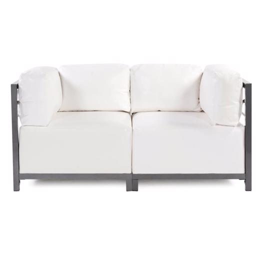  Outdoor Outdoor Axis 2pc Sectional Atlantis White Titanium Frame