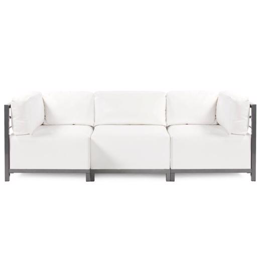  Outdoor Outdoor Axis 3pc Sectional Atlantis White Titanium Frame