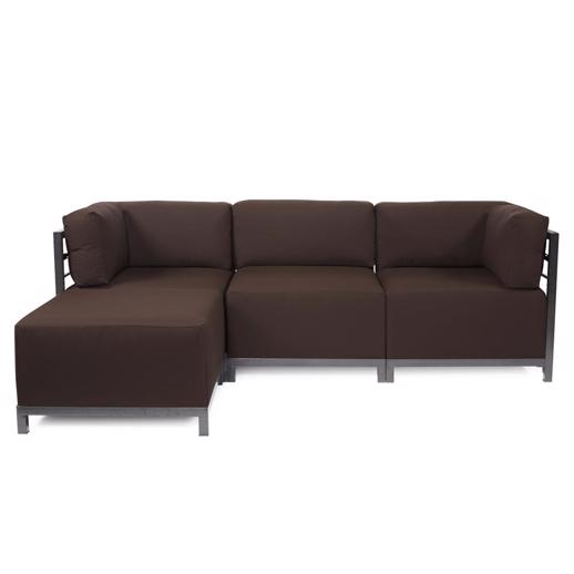 Outdoor Outdoor Axis 4pc Sectional Seascape Chocolate Titanium Fra