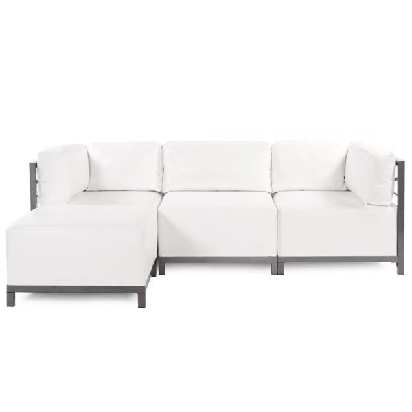 Vinyl Wall Covering Outdoor Outdoor Axis 4pc Sectional Atlantis White Titanium Frame