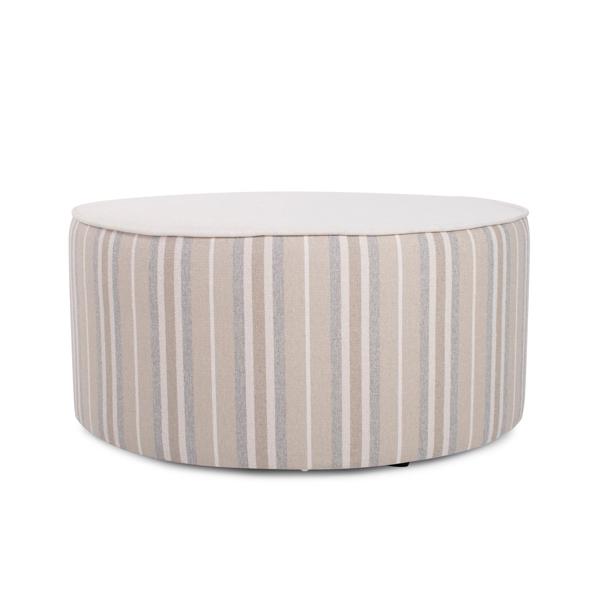 Vinyl Wall Covering Outdoor Outdoor Indoor/Outdoor Universal Round Ottoman Dune Sand