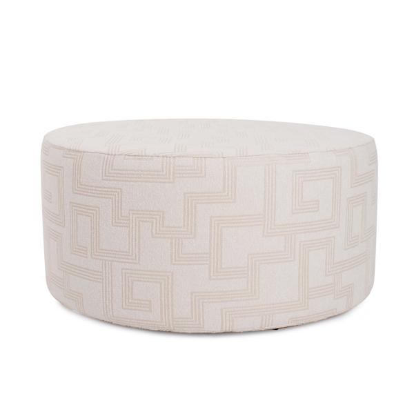 Vinyl Wall Covering Outdoor Outdoor Indoor/Outdoor Universal Round Ottoman Syros Natural