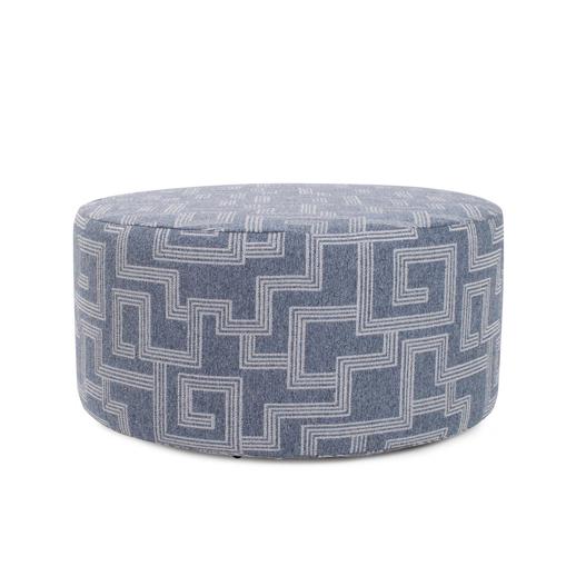  Outdoor Outdoor Indoor/Outdoor Universal Round Ottoman Syros Denim