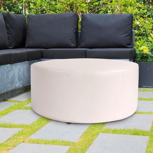  Outdoor Outdoor Universal Round Ottoman Atlantis White