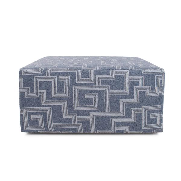 Vinyl Wall Covering Outdoor Outdoor Indoor/Outdoor Universal Square Ottoman Syros Denim