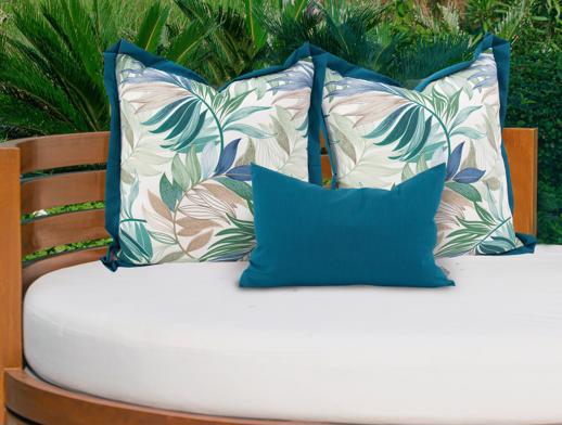 Outdoor Outdoor 20 x 20 Outdoor Pillow Fern Indigo - Poly Insert