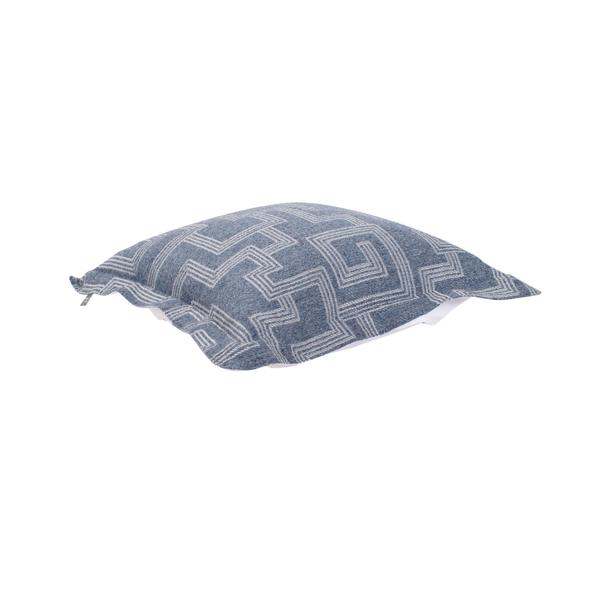 Vinyl Wall Covering Outdoor Outdoor Indoor/Outdoor Puff Ottoman Cover & Cushion Syros Denim