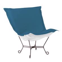 Scroll Puff Chair Seascape Turquoise Titanium Fram