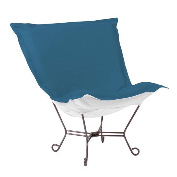 Vinyl Wall Covering Outdoor Outdoor Scroll Puff Chair Seascape Turquoise Titanium Fram