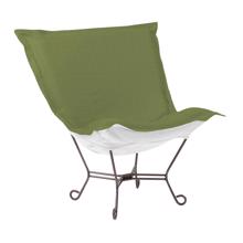 Scroll Puff Chair Seascape Moss Titanium Frame