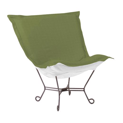  Outdoor Outdoor Scroll Puff Chair Seascape Moss Titanium Frame