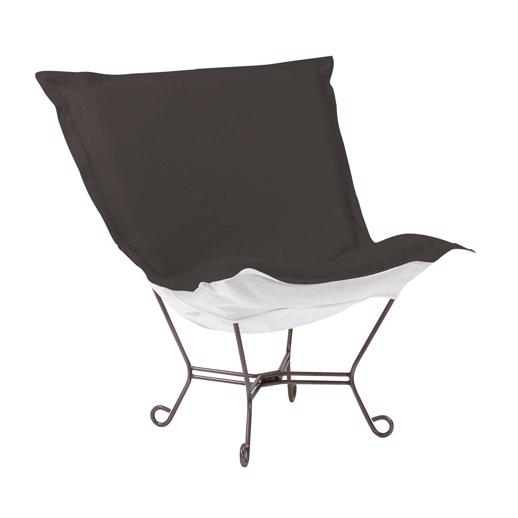  Outdoor Outdoor Scroll Puff Chair Seascape Charcoal Titanium Frame