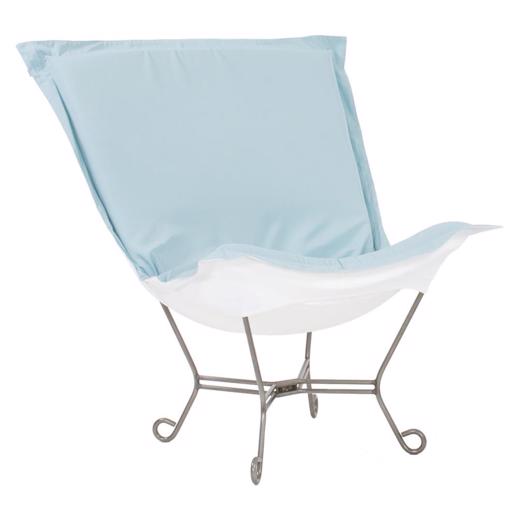  Outdoor Outdoor Scroll Puff Chair Seascape Breeze Titanium Frame