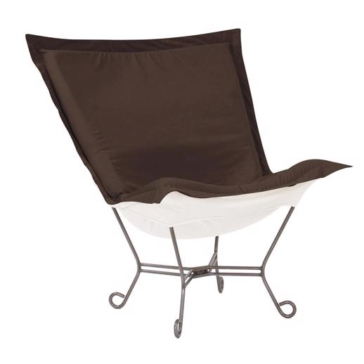  Outdoor Outdoor Scroll Puff Chair Seascape Chocolate Titanium Fram