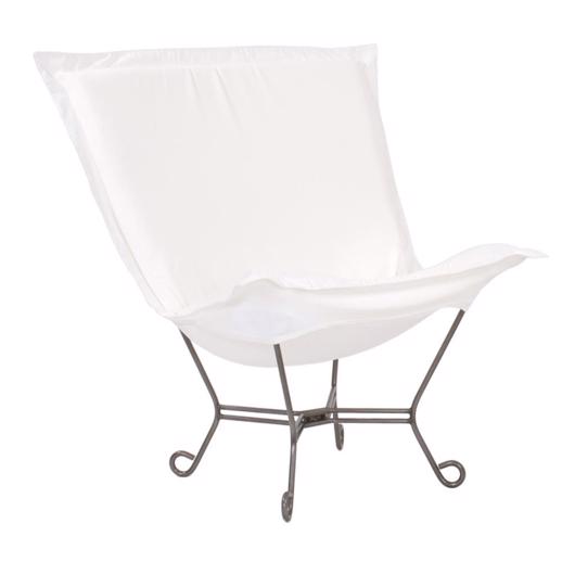  Outdoor Outdoor Scroll Puff Chair Seascape Natural Titanium Frame