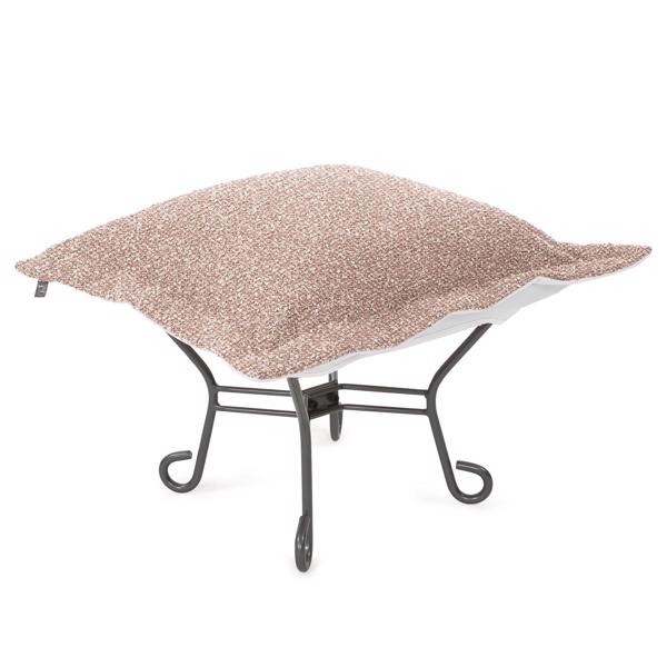 Vinyl Wall Covering Outdoor Outdoor Patio Scroll Puff Ottoman Titanium, Alicante Blush