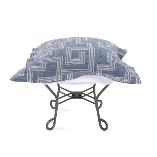  Outdoor Outdoor Indoor/Outdoor Puff Scroll Ottoman Syros Denim