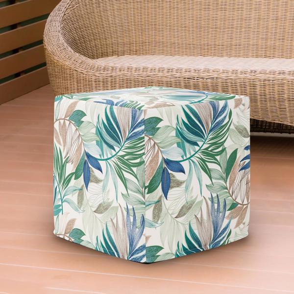 Vinyl Wall Covering Outdoor Outdoor Patio No Tip Block Short, Fern Indigo