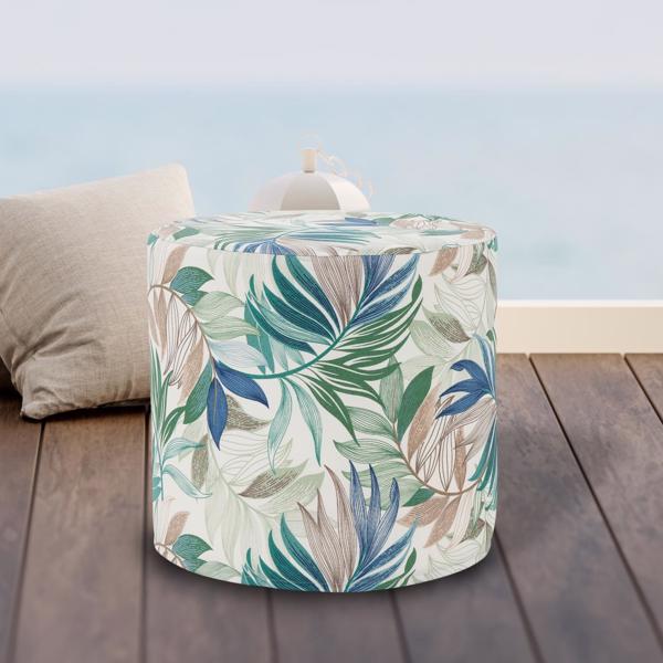 Vinyl Wall Covering Outdoor Outdoor Patio No Tip Cylinder Short, Fern Indigo