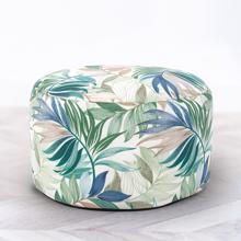 Outdoor Round Foot Pouf Fern Indigo