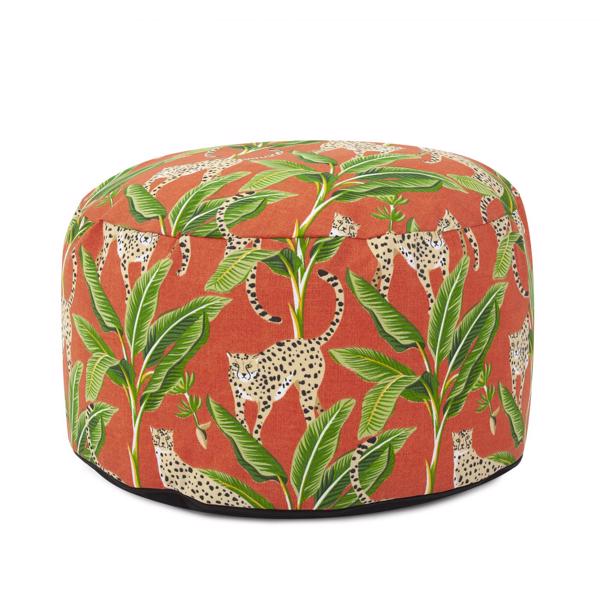 Vinyl Wall Covering Outdoor Outdoor Outdoor Round Foot Pouf Safari Canyon