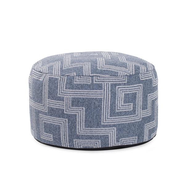 Vinyl Wall Covering Outdoor Outdoor Short Indoor/Outdoor Pouf Syros Denim