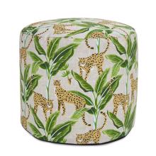 Outdoor Round Tall Pouf Safari Natural