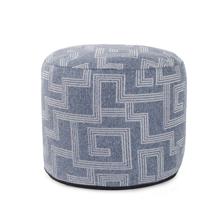 Indoor/Outdoor Pouf Tall Syros Denim