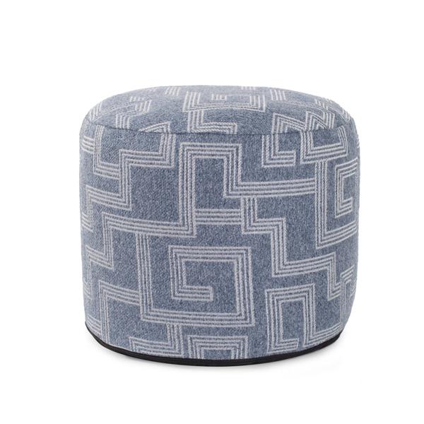 Vinyl Wall Covering Outdoor Outdoor Indoor/Outdoor Pouf Tall Syros Denim