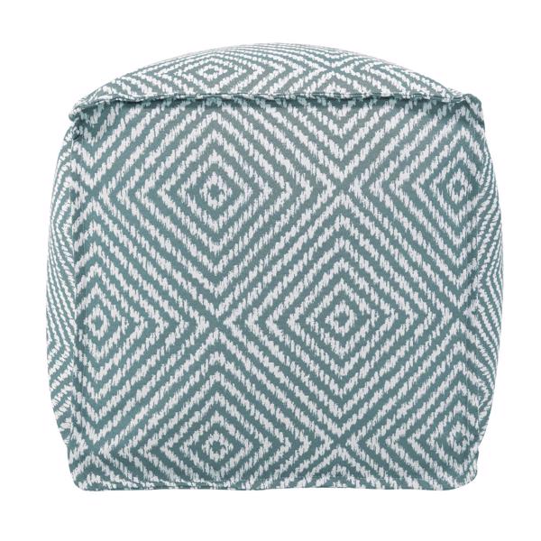 Vinyl Wall Covering Outdoor Outdoor Outdoor Square Pouf Helm Teal