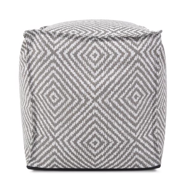 Vinyl Wall Covering Outdoor Outdoor Outdoor Square Pouf Helm Pewter