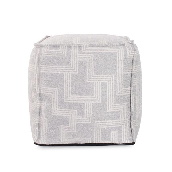 Vinyl Wall Covering Outdoor Outdoor Tall Square Indoor/Outdoor Pouf Syros Fog