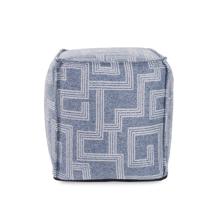 Tall Square Indoor/Outdoor Pouf Syros Denim